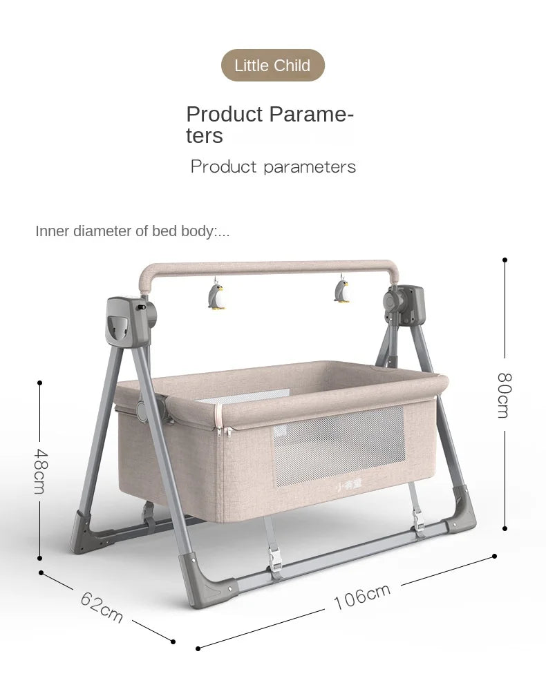 0-3 Years Old Baby Cradle Multifunctional Electric Intelligent Sleep Rocking Chair Newborn Baby Sleeping Basket Lift Bed BB Bed