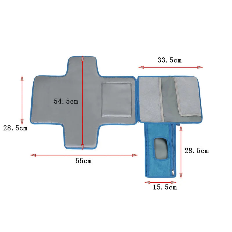 Portable Diaper Changing Pad Portable Baby Changing Pad with Pockets Waterproof Travel Diaper Changing Station Kit Baby Gifts
