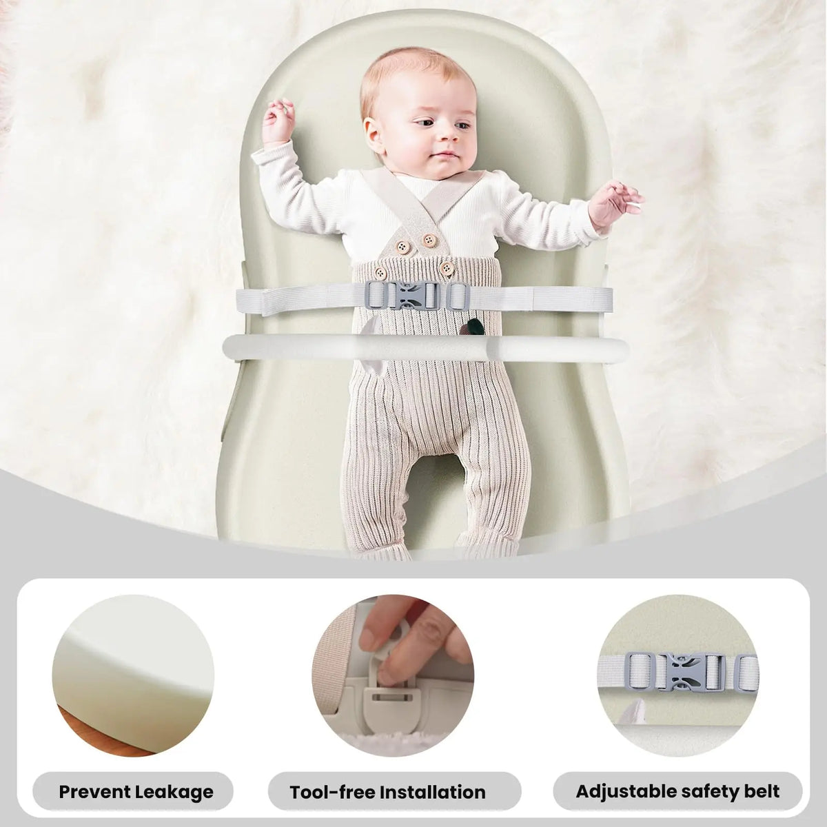 Wipe Clean Baby Changing Mat, Waterproof Non-slip Diaper Changing Pad with Detachable Safety Seat Belt, Sturdy Durable Changing Mat for Dresser, Bed, Home Indoor Newborn Infant Diaper Changing Use