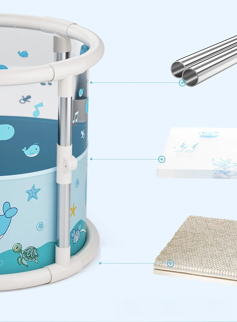Baby&Adults Foldable and Transparent Thickened Bathtub for Newborns and Toddlers Indoor Use Baby Pool Newborn Home Swimming Tub