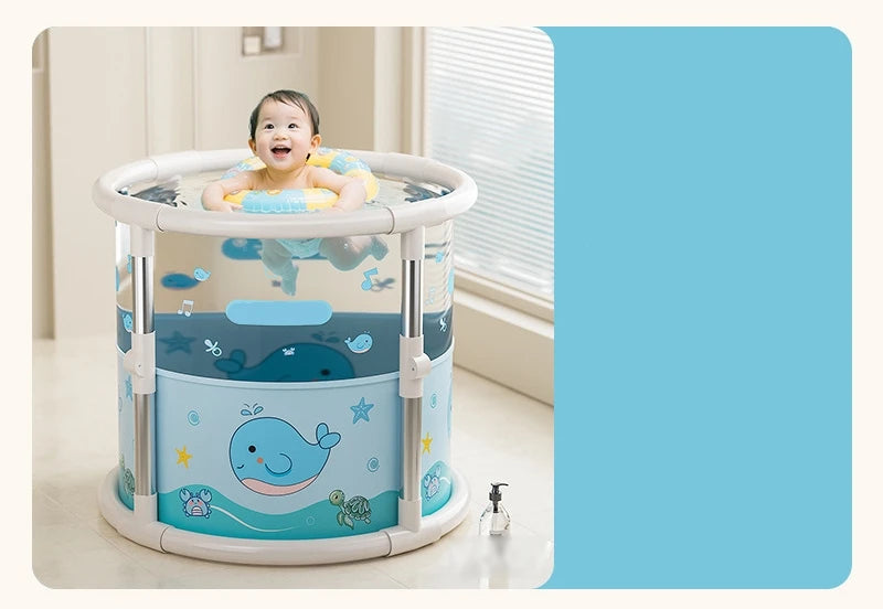 Baby&Adults Foldable and Transparent Thickened Bathtub for Newborns and Toddlers Indoor Use Baby Pool Newborn Home Swimming Tub