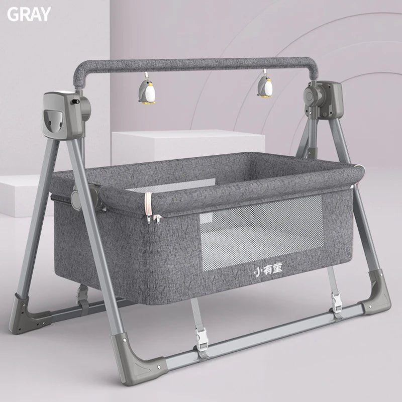 0-3 Years Old Baby Cradle Multifunctional Electric Intelligent Sleep Rocking Chair Newborn Baby Sleeping Basket Lift Bed BB Bed