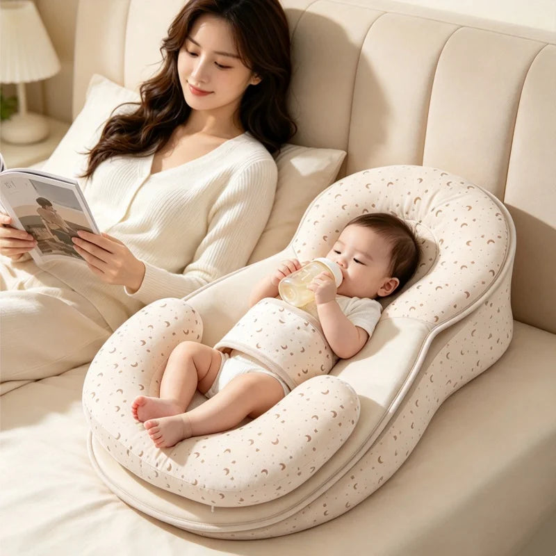 0-6 months old newborn pillow - Anti-spraying and choking milk pillow - Breastfeeding pillow - Lying-down sleep bed