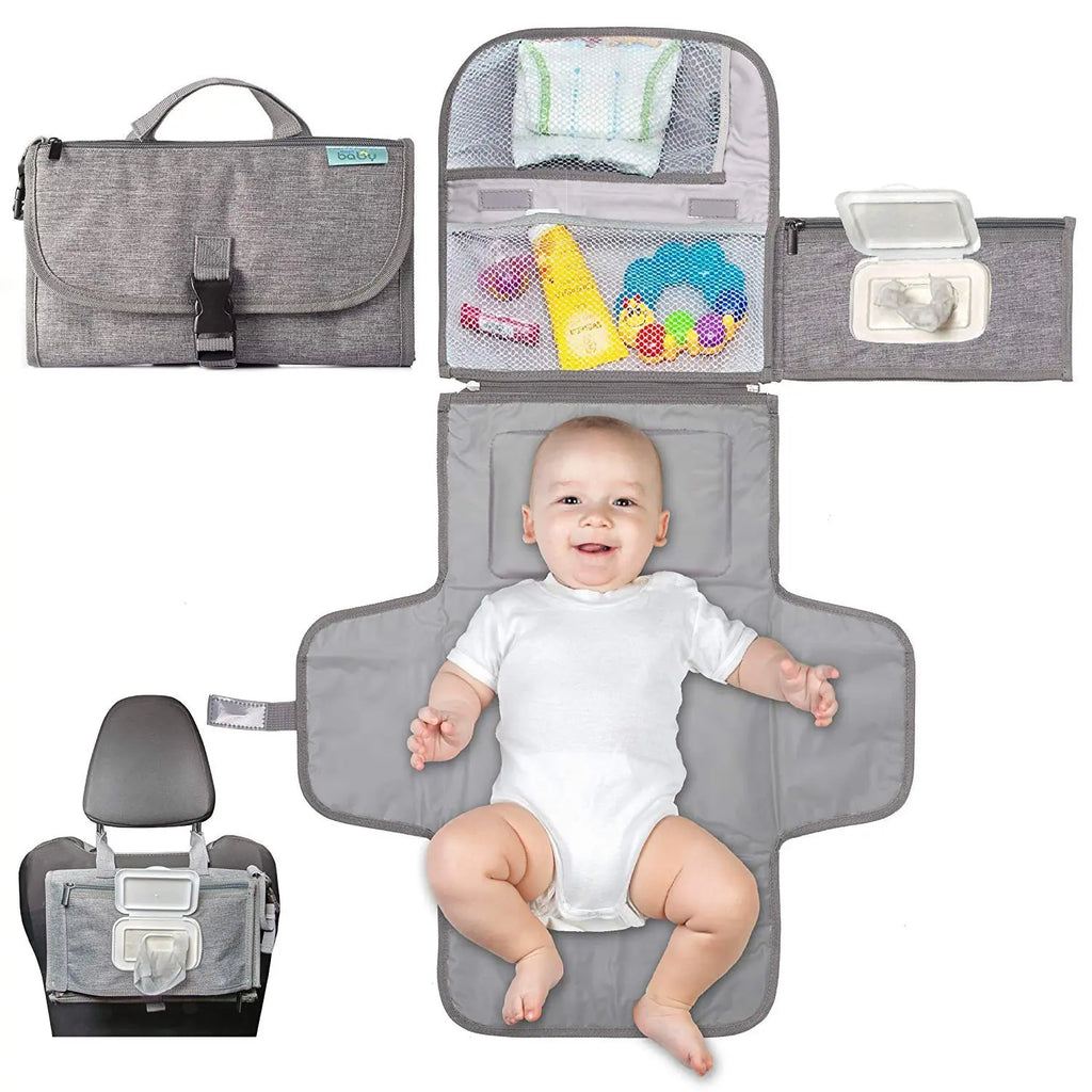 Portable Diaper Changing Pad Portable Baby Changing Pad with Pockets Waterproof Travel Diaper Changing Station Kit Baby Gifts