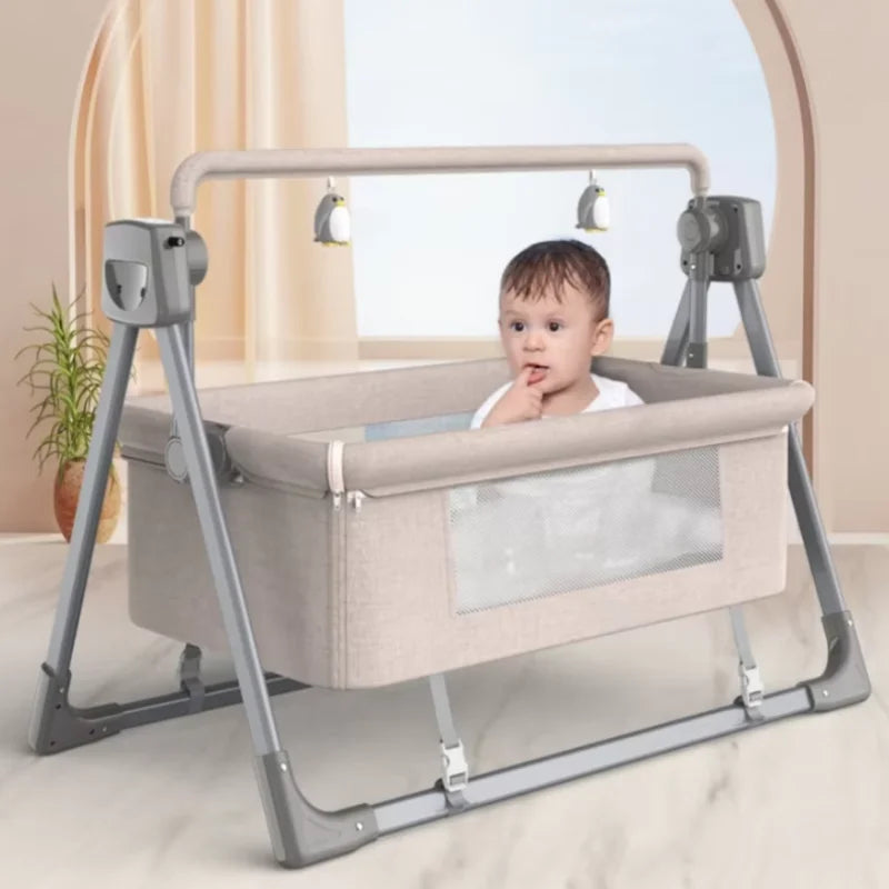 0-3 Years Old Baby Cradle Multifunctional Electric Intelligent Sleep Rocking Chair Newborn Baby Sleeping Basket Lift Bed BB Bed