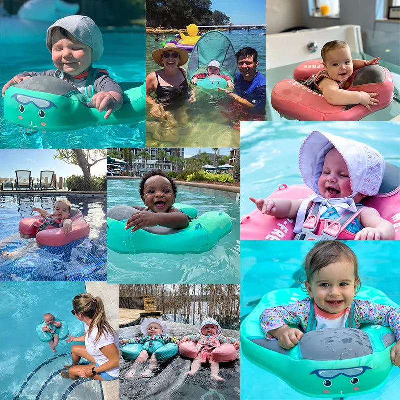 Mambobaby Non Inflatable Baby Swimming Float Foot Pad Seat Float Baby Swimming Toys Fun Boys Girls Gift