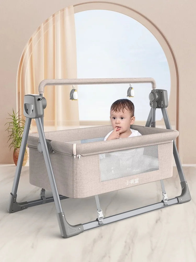 0-3 Years Old Baby Cradle Multifunctional Electric Intelligent Sleep Rocking Chair Newborn Baby Sleeping Basket Lift Bed BB Bed